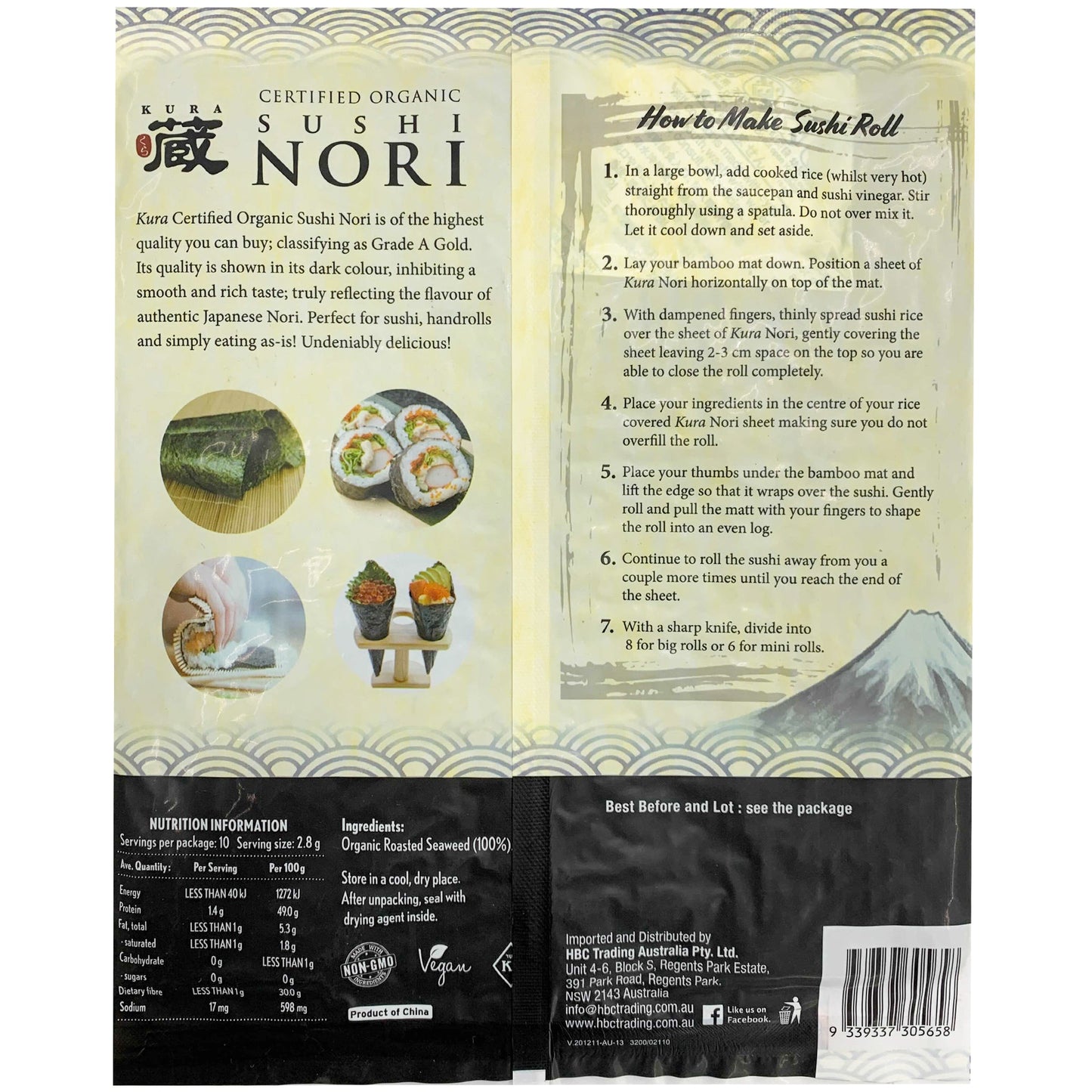 Kura Organic Sushi Nori | Harris Farm Online