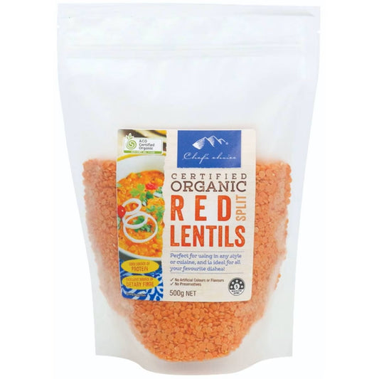 Chefs Choice Organic Red Split Lentils 500g