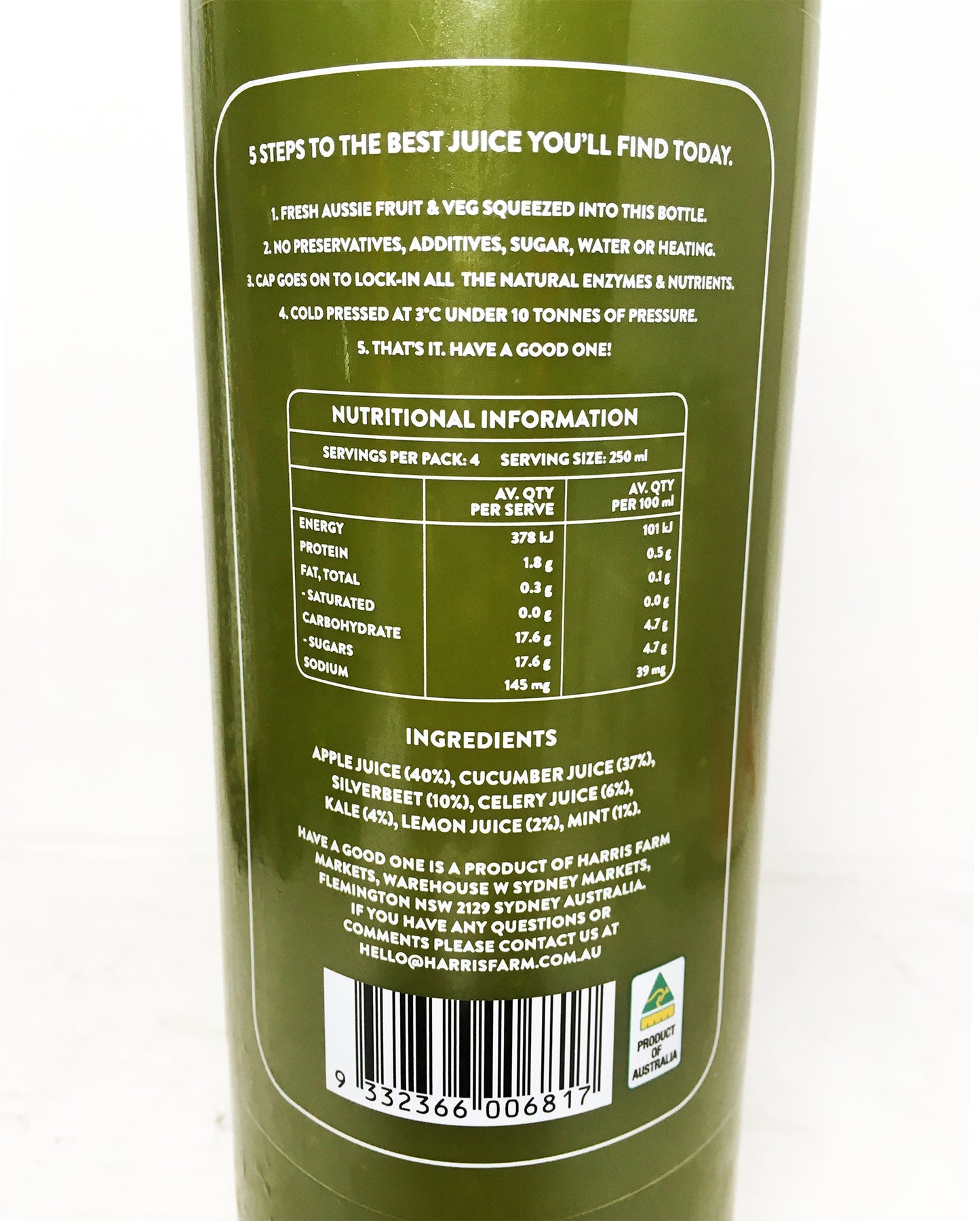 Harris Farm - Juice Cold Pressed - Green Detox  | Harris Farm Online