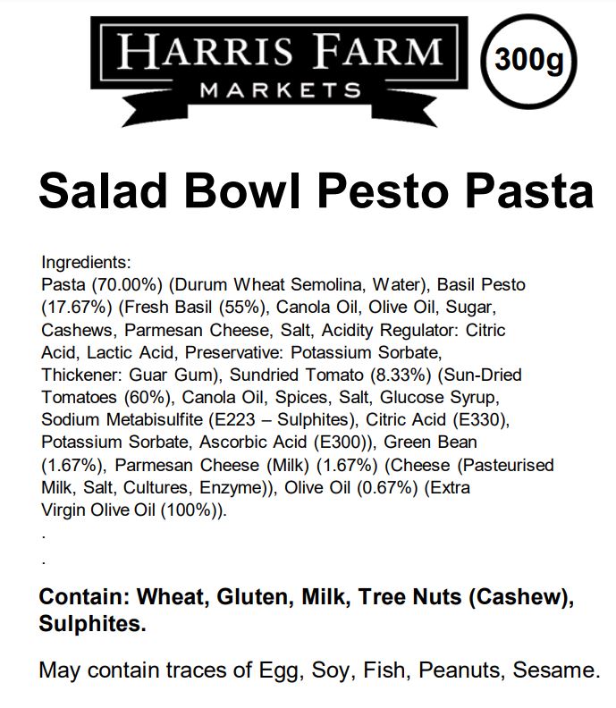 Harris Farm Salad Pesto Pasta 300g