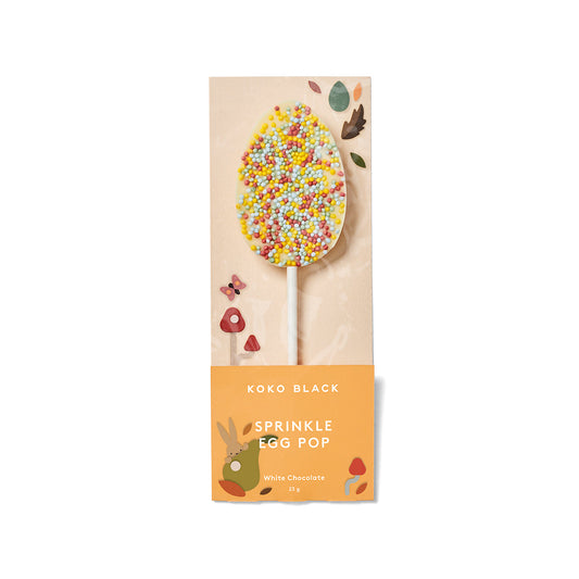 Koko Black Sprinkle Egg Pop White Chocolate | Harris Farm Online