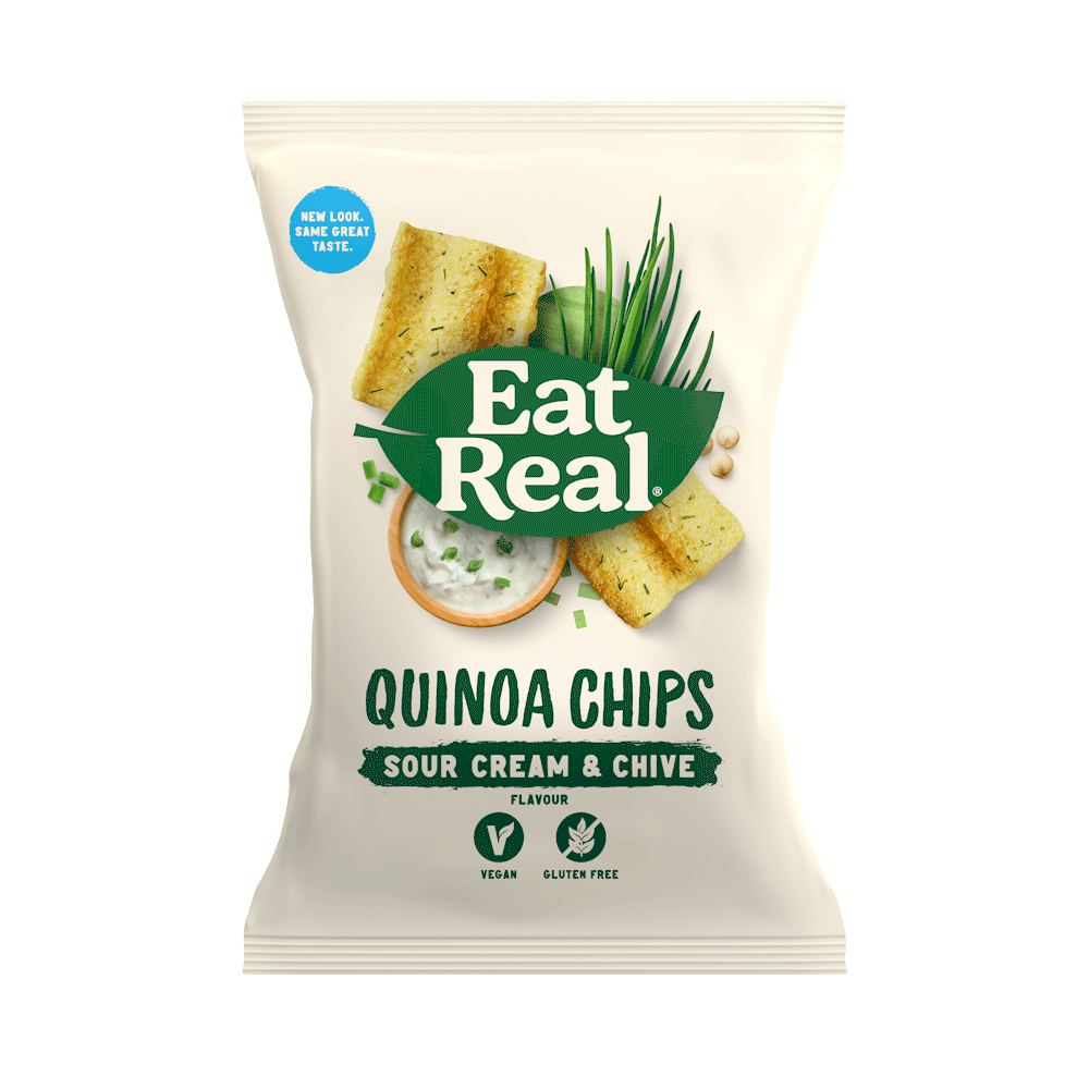 Eat Real Vegan Quinoa Chips Sour Cream and Chive 80g