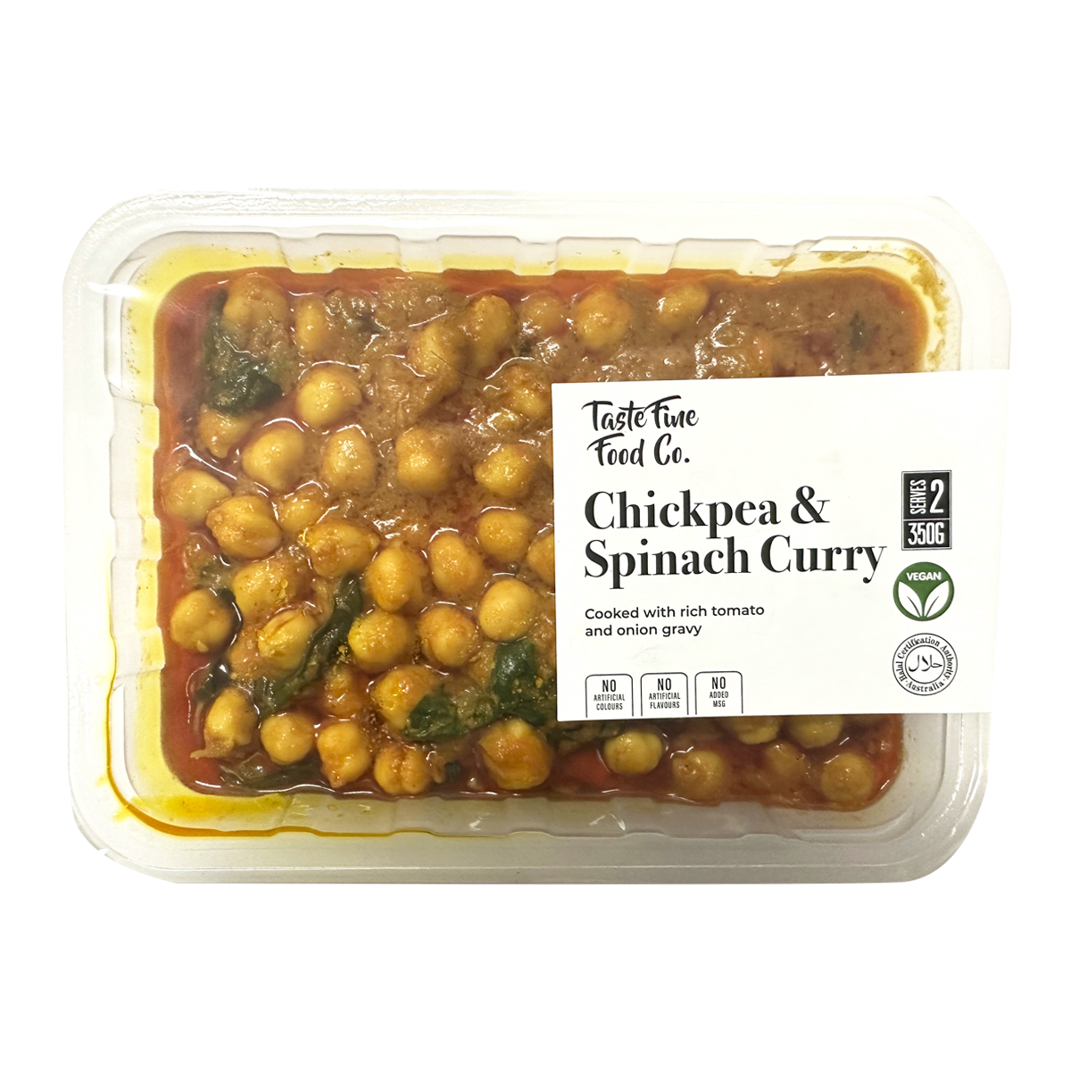 Taste Fine Food Vegan Chickpea and Spinach Curry 350g