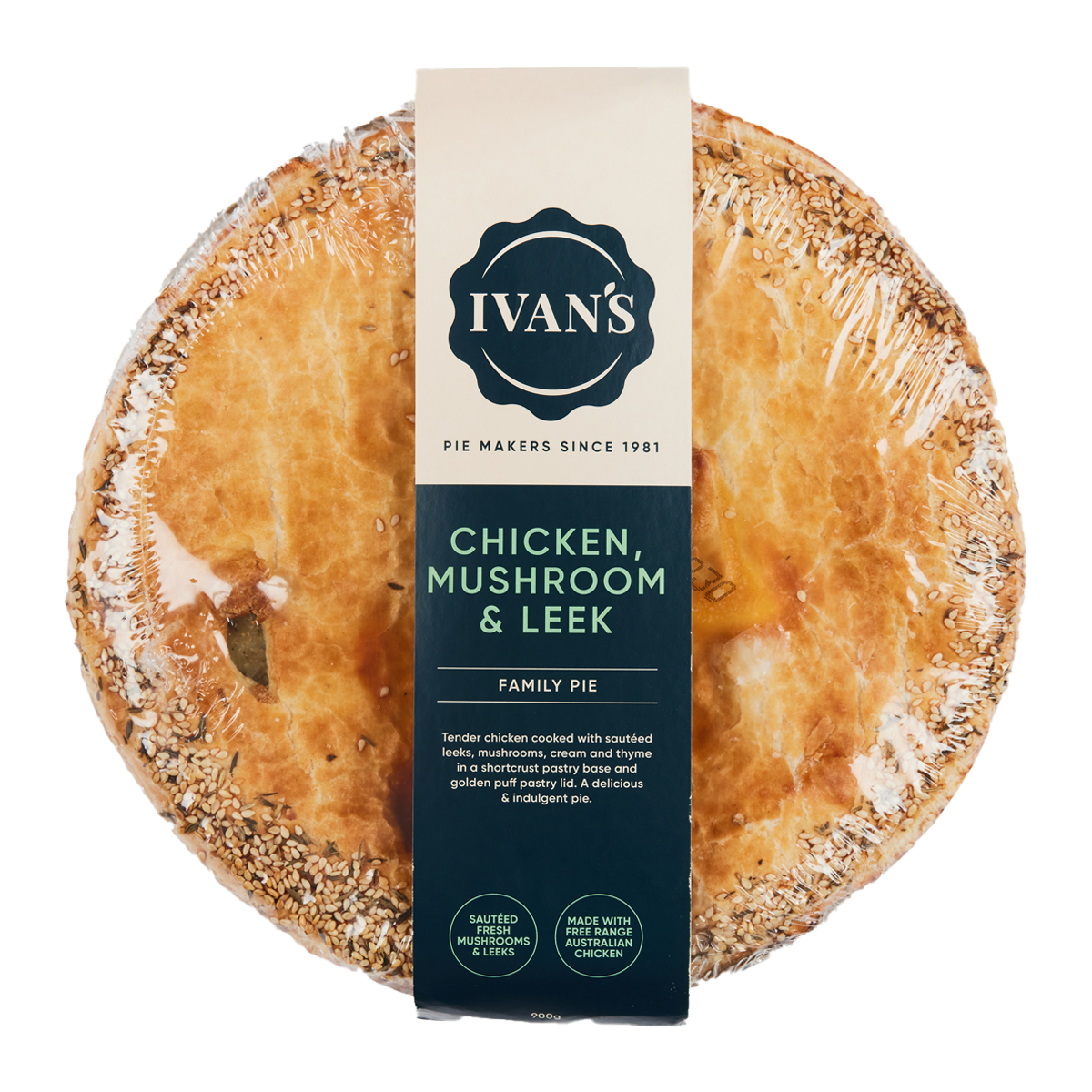 Ivan's Pies Chicken, Mushroom and Leek Pie 900g