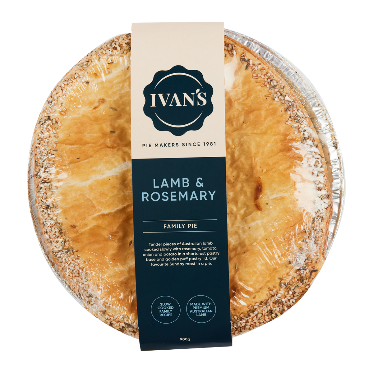 Ivan's Pies Lamb and Rosemary Pie 900g