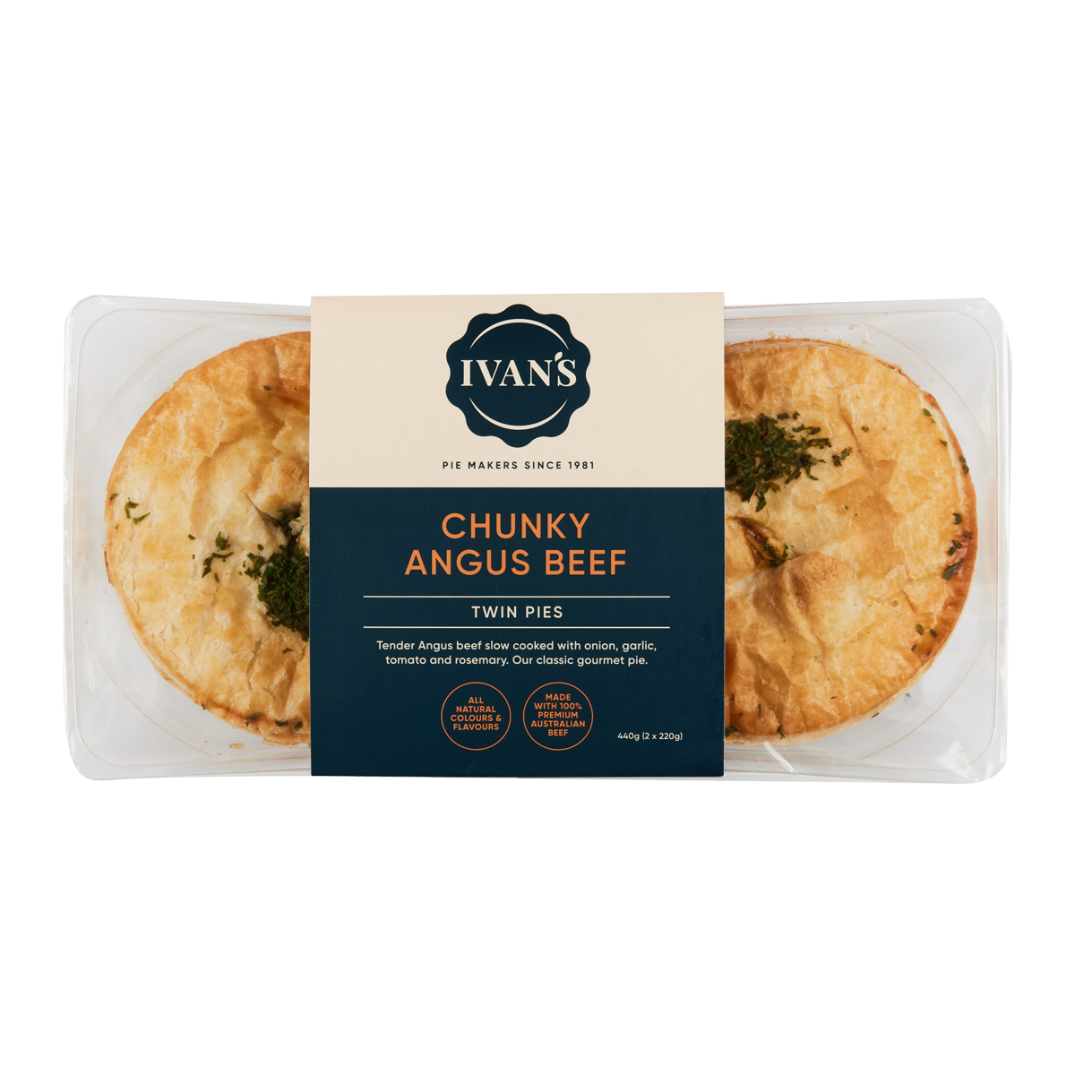 Ivan's Pies Chunky Angus Beef Pies x2 440g