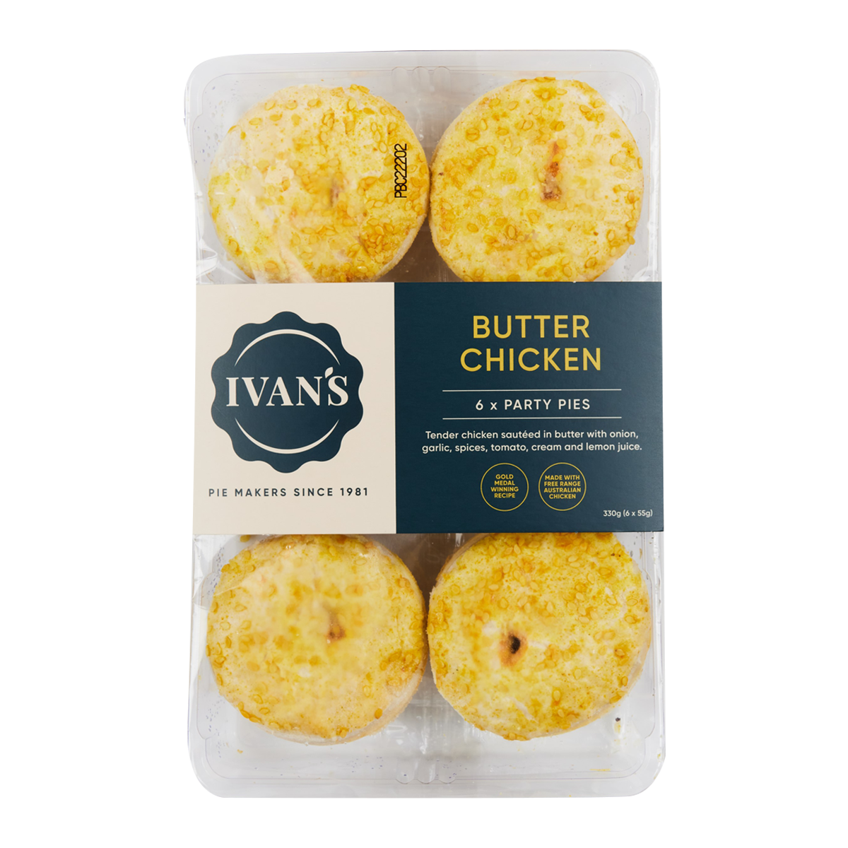 Ivan's Pies Butter Chicken Pies x6 330g