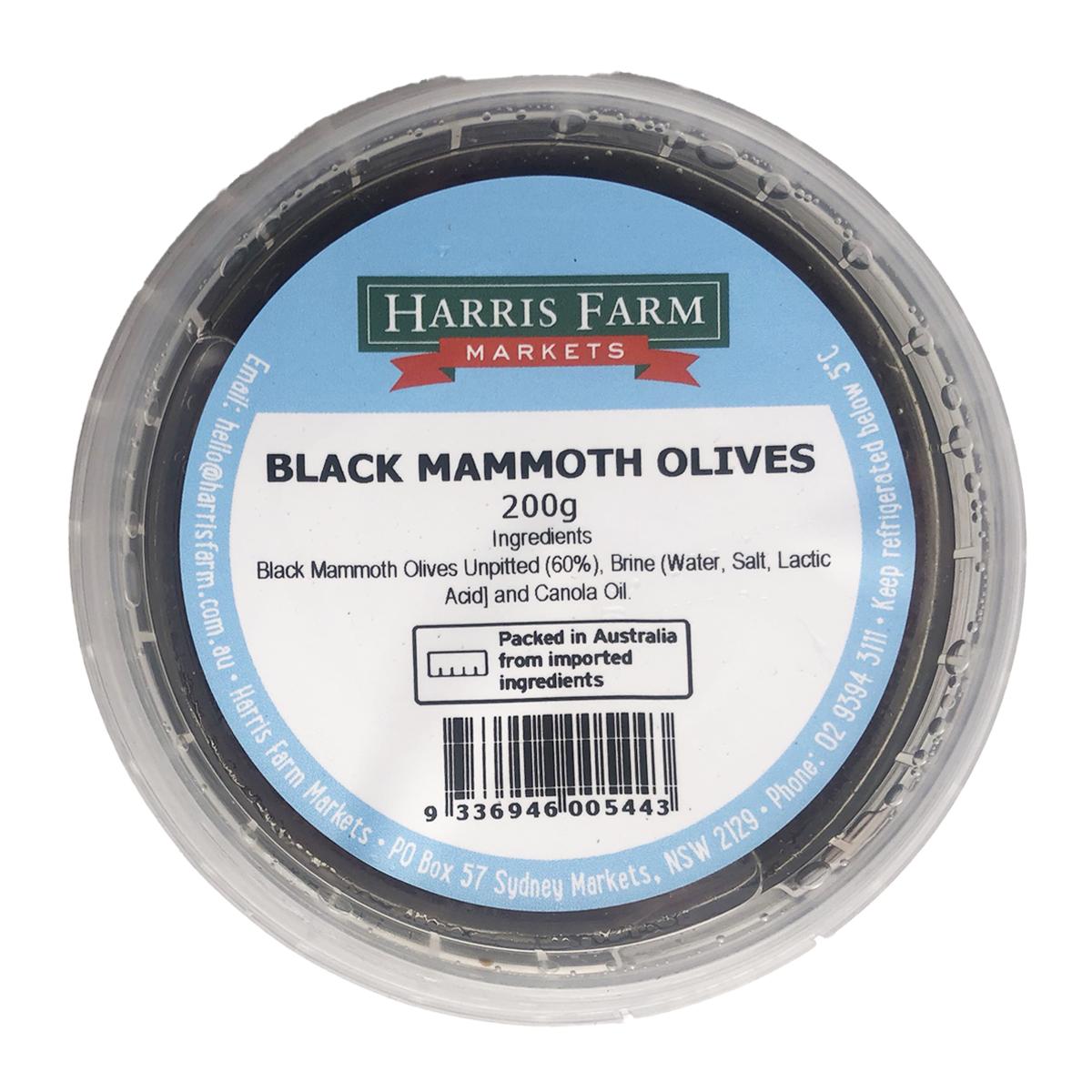 Harris Farm Black Mammoth Olives 200g