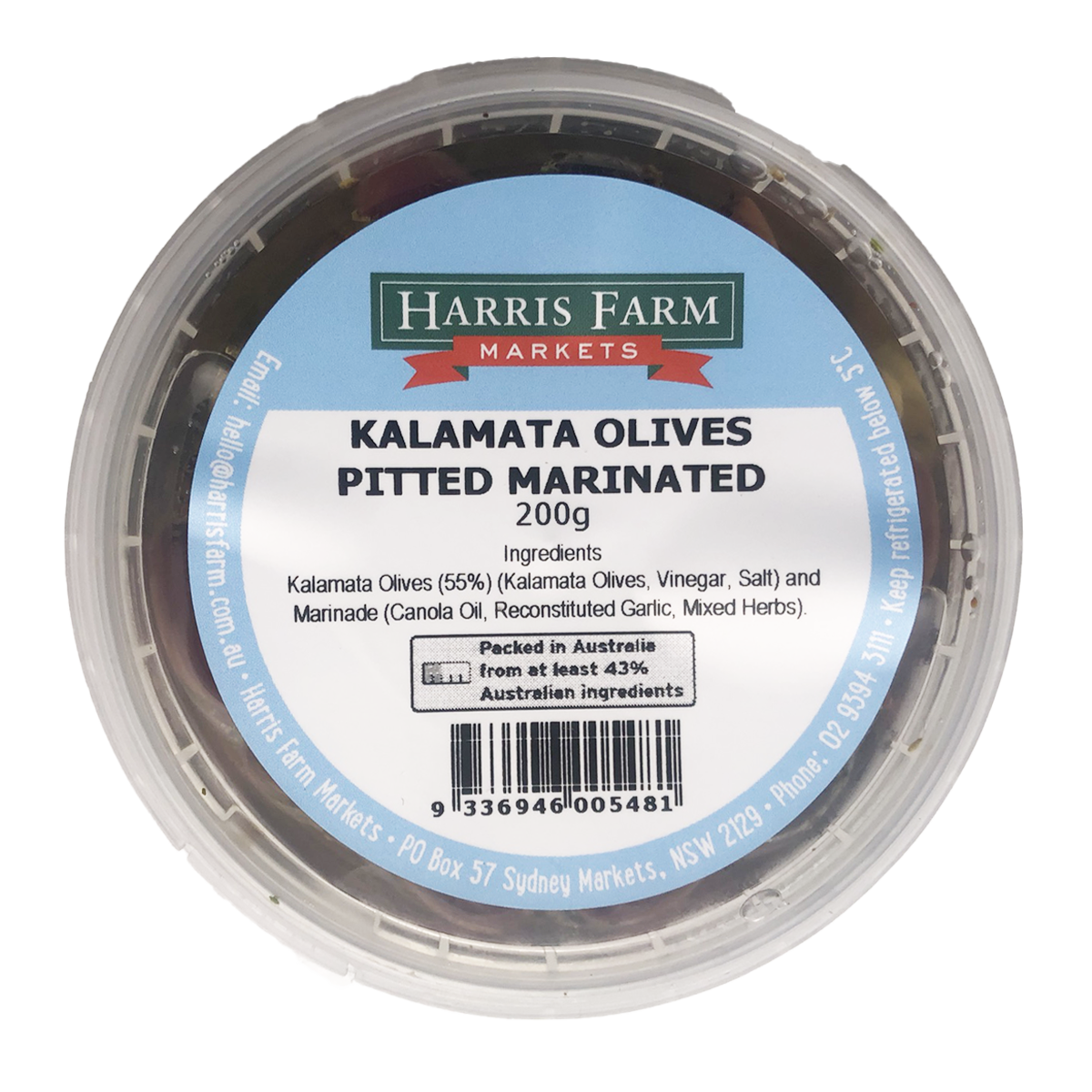 Harris Farm Marinated Kalamata Olive Pitted 200g