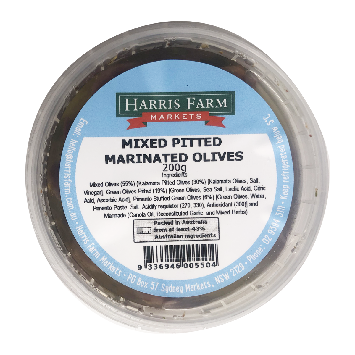 Harris Farm Marinated Mixed Pitted Olives 200g