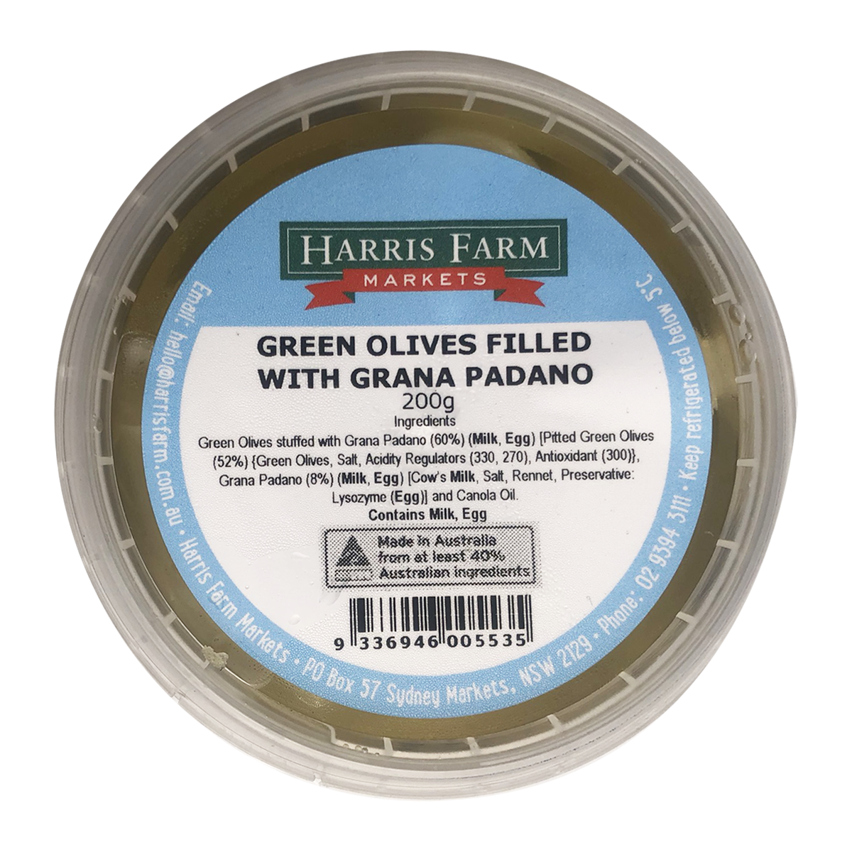 Harris Farm Green Olive with Grana Padano 200g