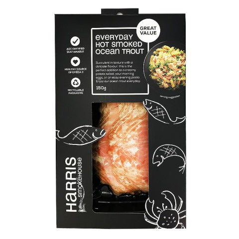 Harris Smokehouse Everyday Hot Smoked Ocean Trout 150g | Harris Farm Online