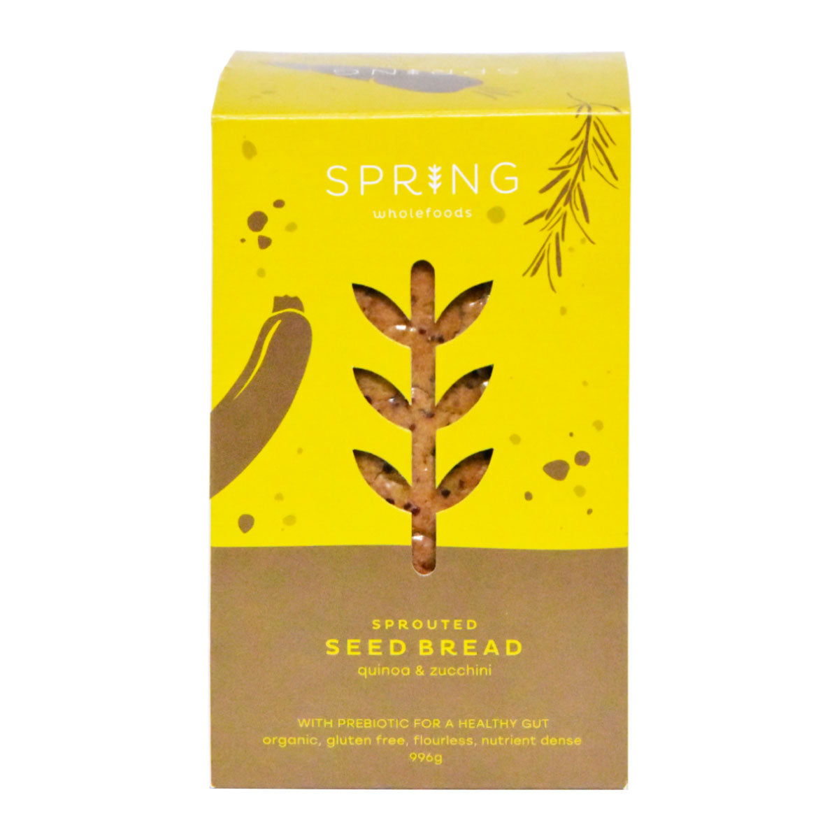 Spring Wholefoods Organic Sprouted Seed Bread Quinoa and Zucchini 996g | Harris Farm Online