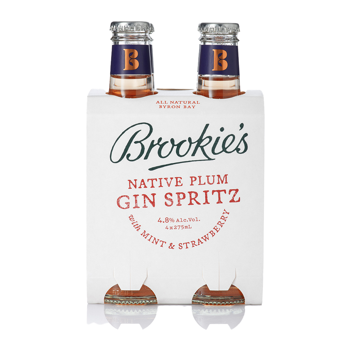 Brookie's Gin Spritz Native Plum with Mint and Strawberry 4 x 275ml