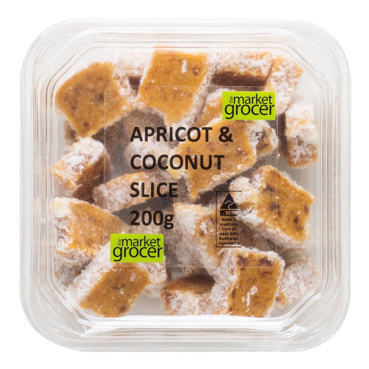 The Market Grocer Apricot and Coconut Slice | Harris Farm Online