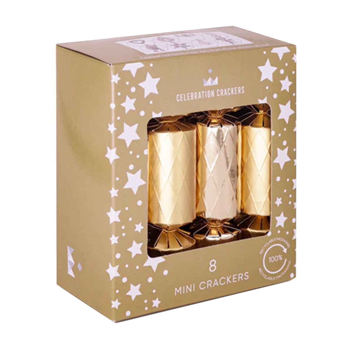 Celebration Crackers Mini Gold Diamond Pack x8