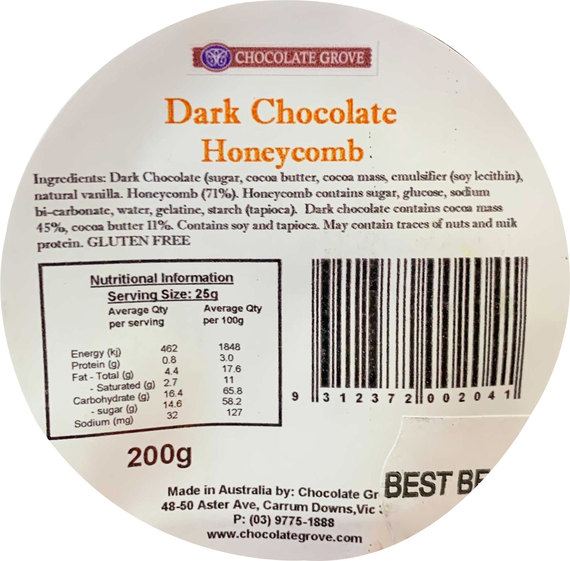 Choc Grove Dark Chocolate Honeycomb | Harris Farm Online