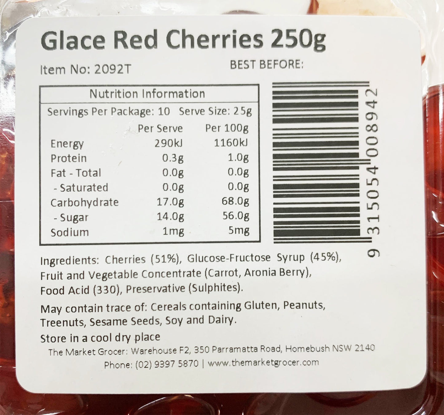 The Market Grocer Glace Red Cherries | Harris Farm Online