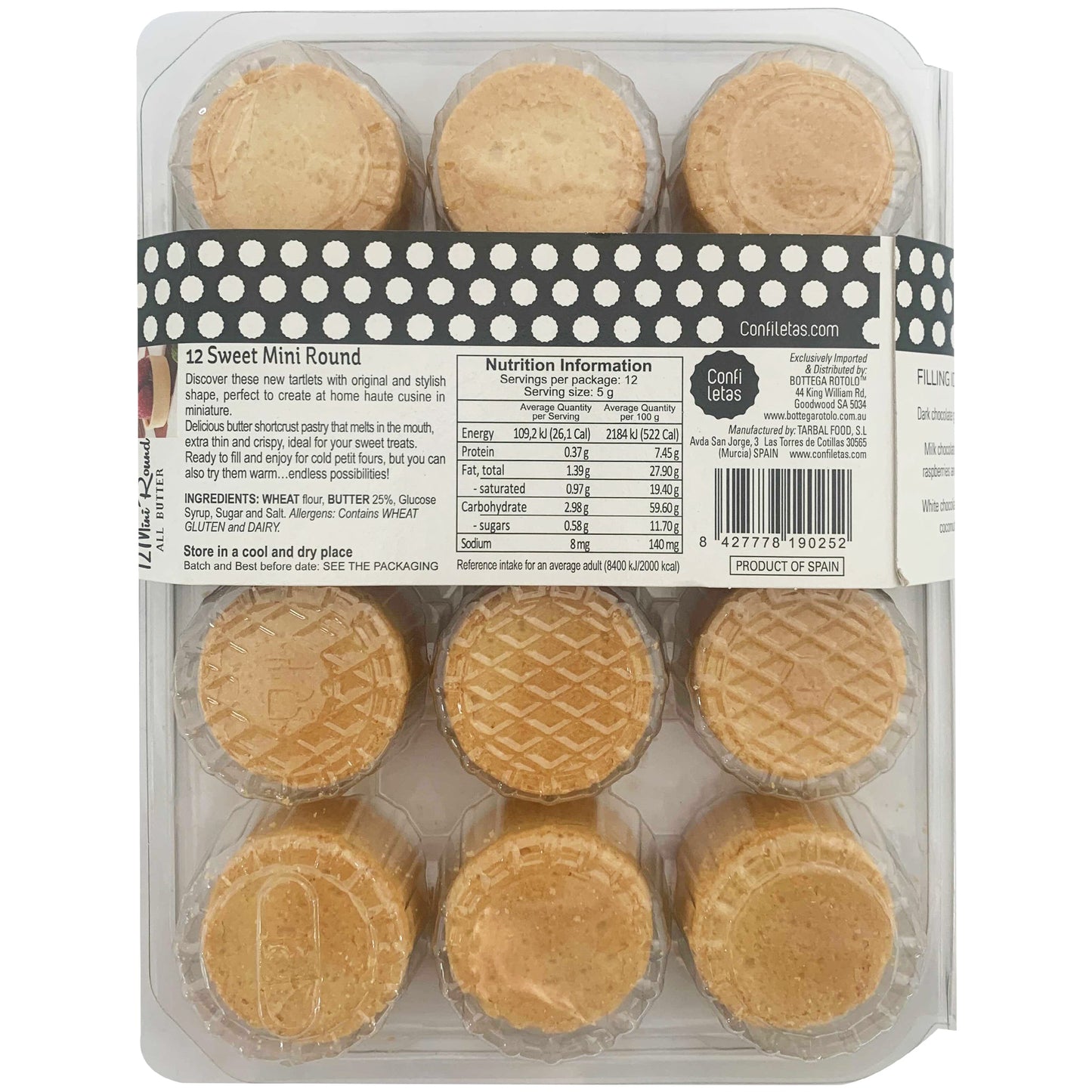 Confiletas Sweet Mini Round Tarts | Harris Farm Online