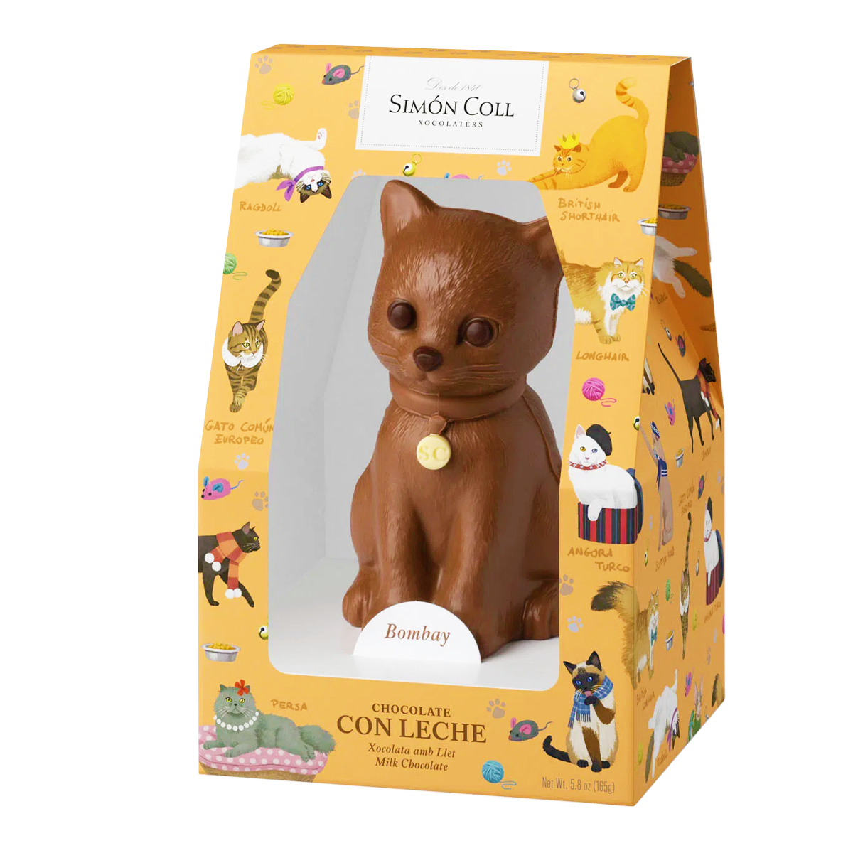 Simon Coll Milk Chocolate Cat in Carton 165g