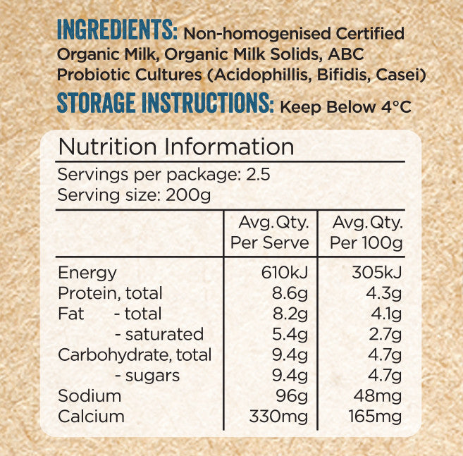 Harris Farm Yoghurt Organic Non-Homogenised  | Harris Farm Online