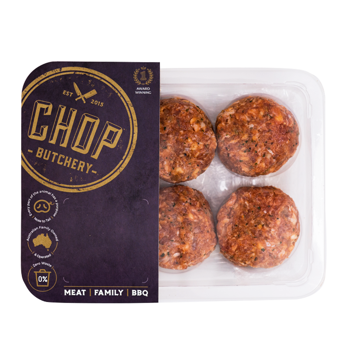 Chop Butchery Mediterranean Pork Rissole 500g