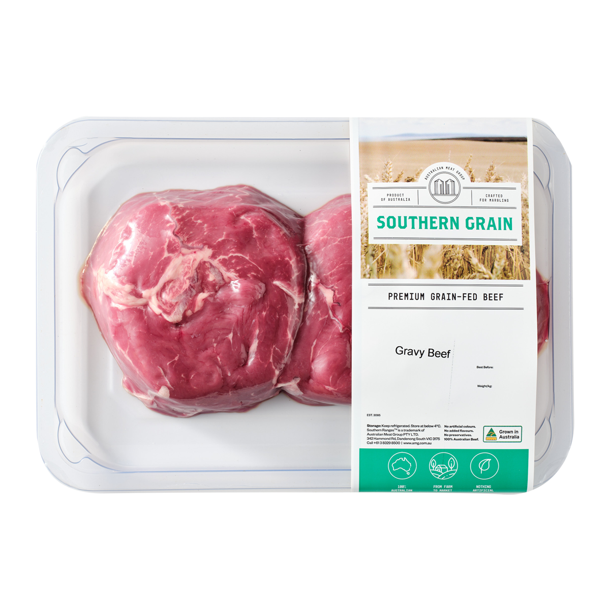 Southern Grain Premium Grain Fed Beef MB2 Gravy Beef 250-450g