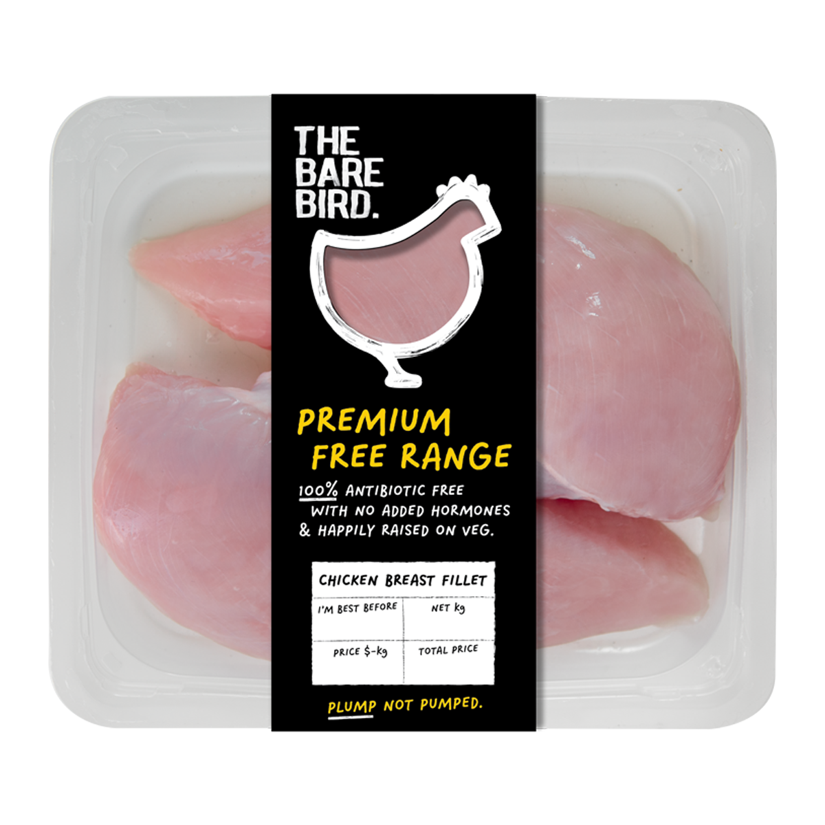 The Bare Bird Antibiotic Free Chicken Breasts 450-650g