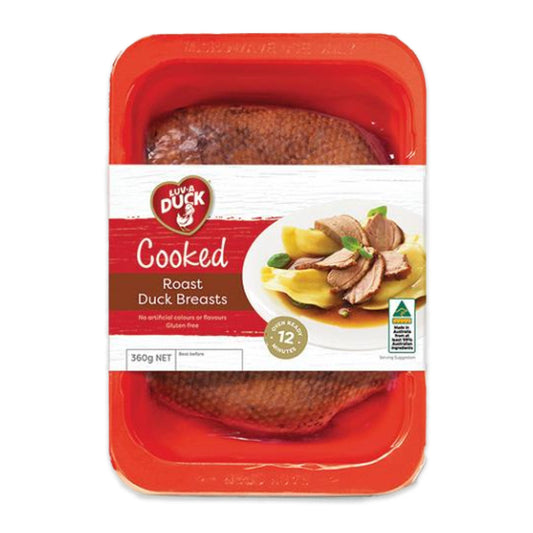 Luv-a Duck Cooked Roast Duck Breasts 360g | Harris Farm Online