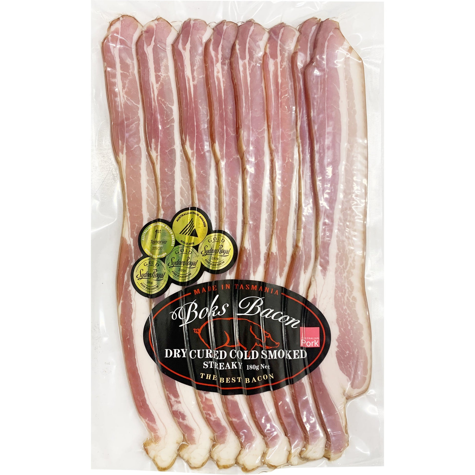 Boks Dry Cured Cold Smoked Streaky Bacon | Harris Farm Online