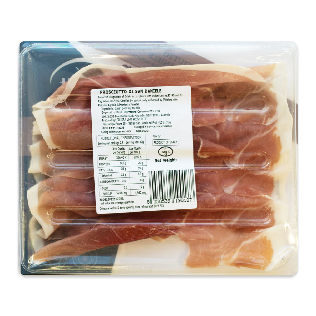 Tidbit Foods Prosciutto Di San Daniele Sliced 100g