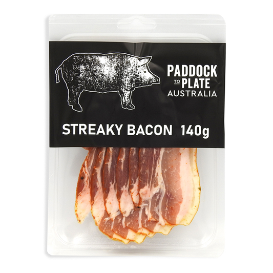 Paddock To Plate Streaky Bacon 140g