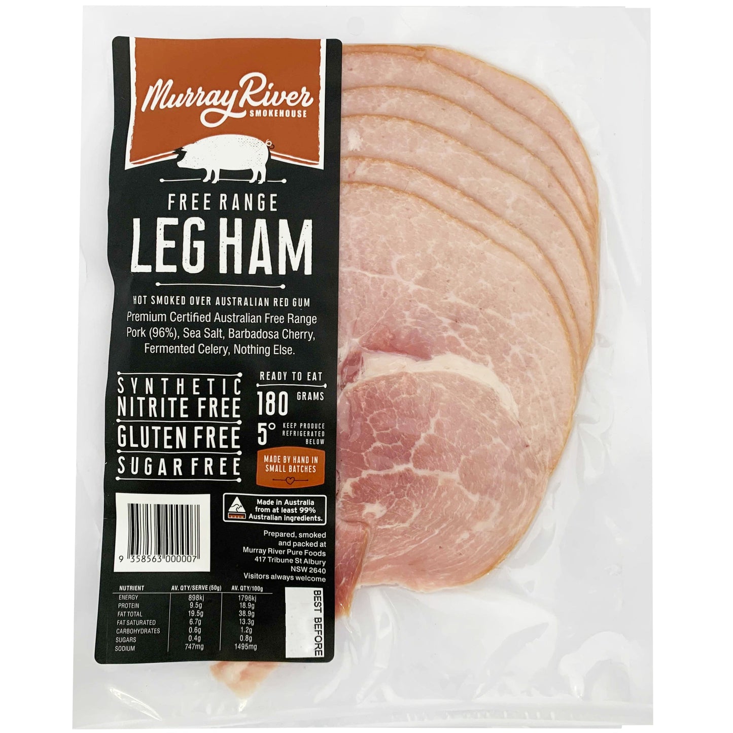 Murray River Smokehouse Smoked Free Range Leg Ham Sliced | Harris Farm Online