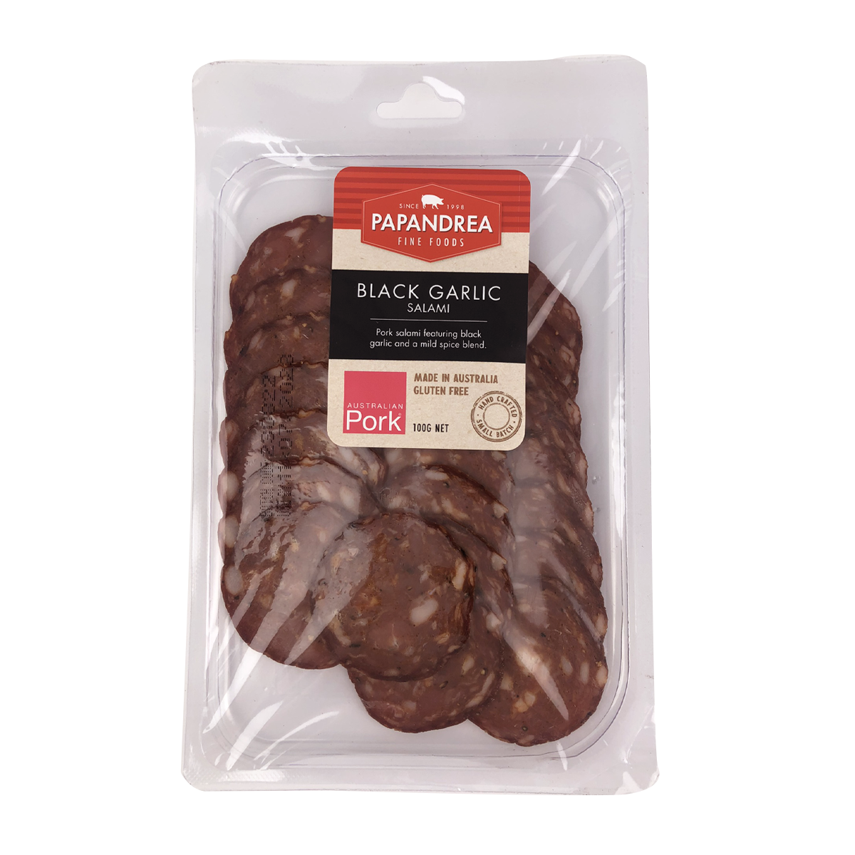 Papandrea Fine Foods Black Garlic Salami 100g