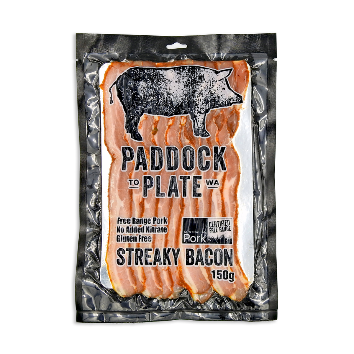 Paddock To Plate Streaky Bacon 150g