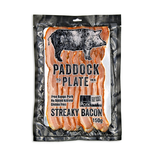 Paddock To Plate Streaky Bacon 150g