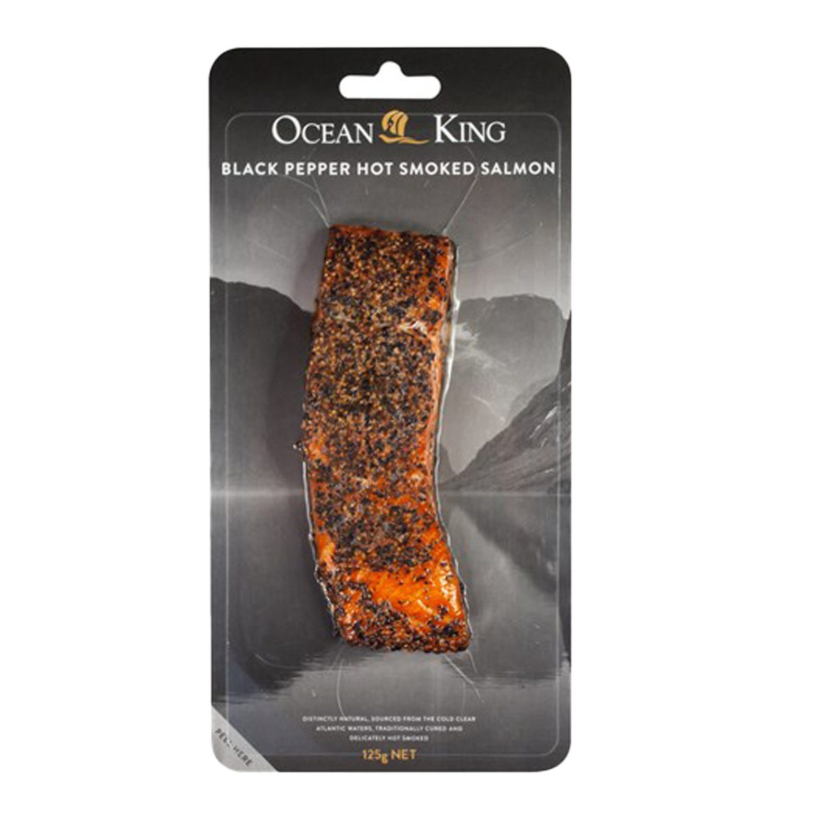 Ocean King Natural Hot Smoked Salmon Pepper 125g