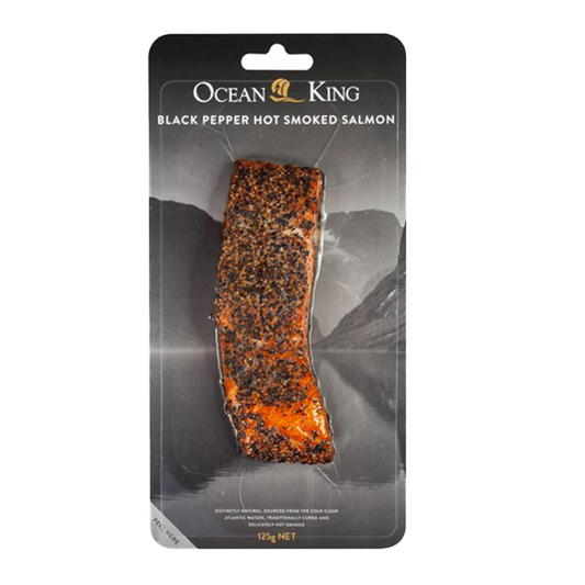 Ocean King Natural Hot Smoked Salmon Pepper 125g