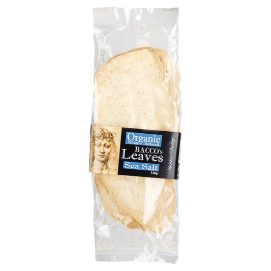 Bacco's Leaves - Flatbread Organic Wheat - with Sea Salt | Harris Farm Online