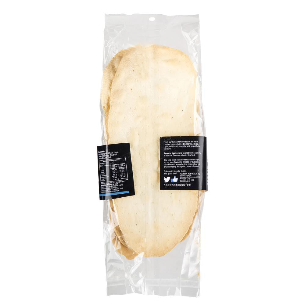 Bacco's Leaves - Flatbread Organic Wheat - with Sea Salt | Harris Farm Online