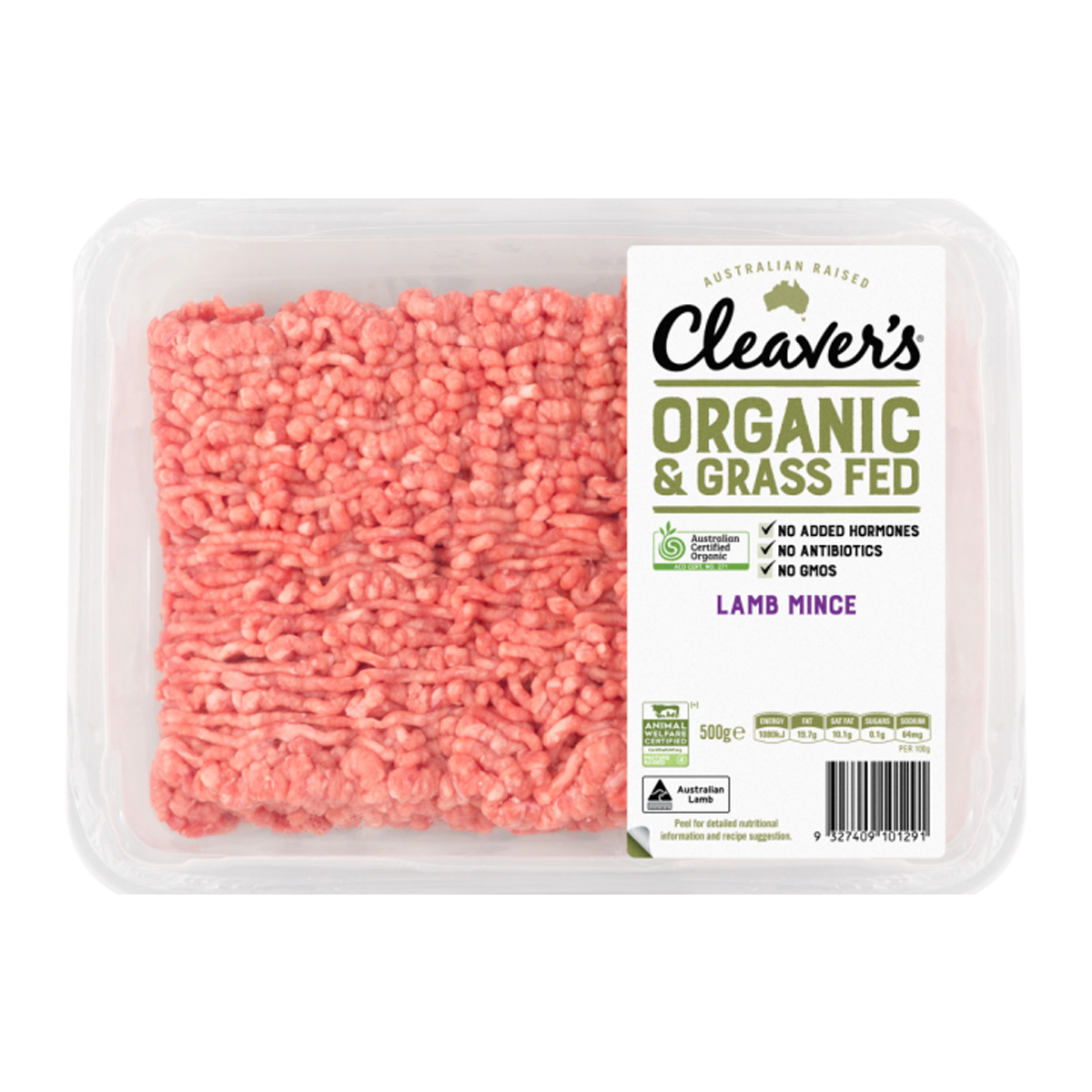 Cleaver's Organic Premium Lamb Mince 500g