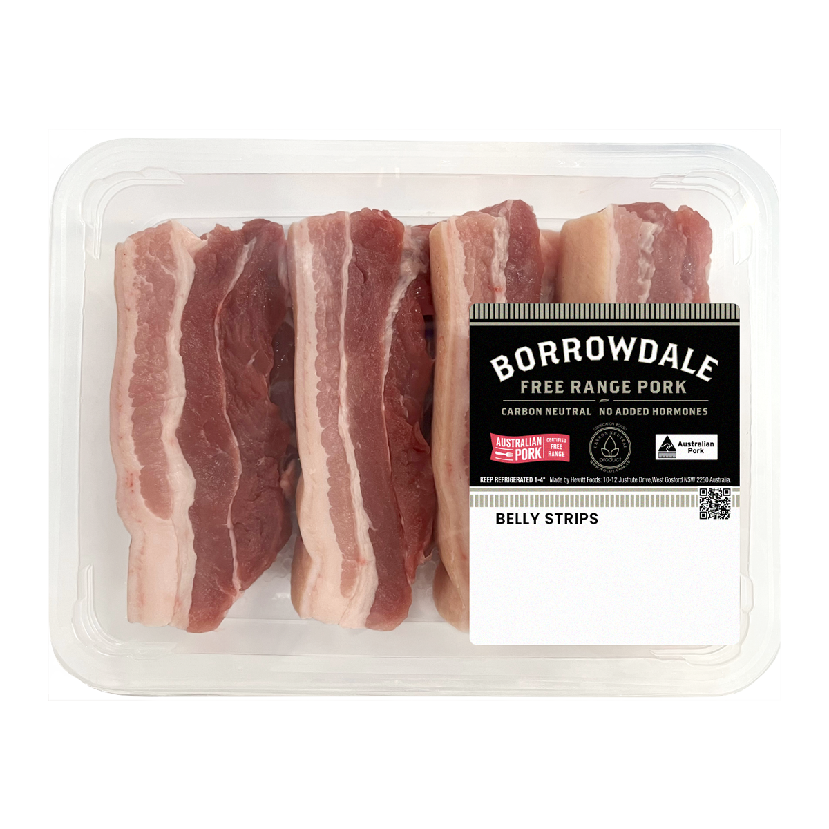 Borrowdale Free Range Pork Belly Strips 350g-550g