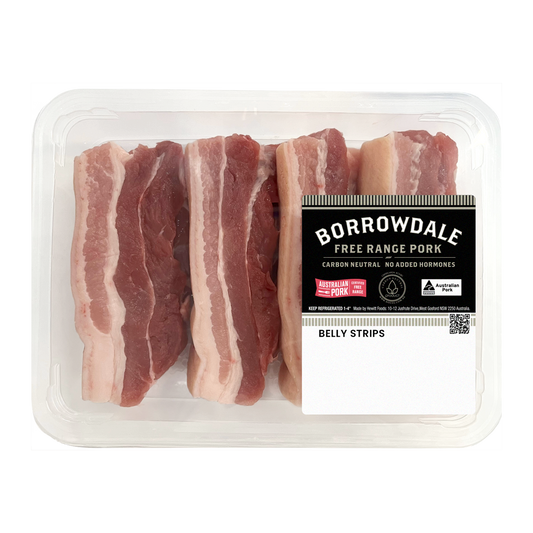 Borrowdale Free Range Pork Belly Strips 350g-550g