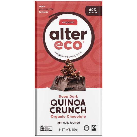 Alter Eco Organic 60% Dark Chocolate Quinoa Crunch 80g