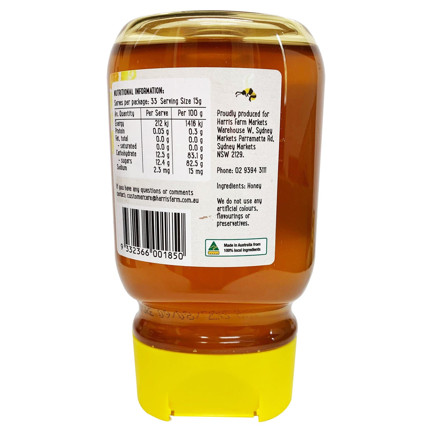 Harris Farm Honey Pure Australian Squeeze Bottle 500g