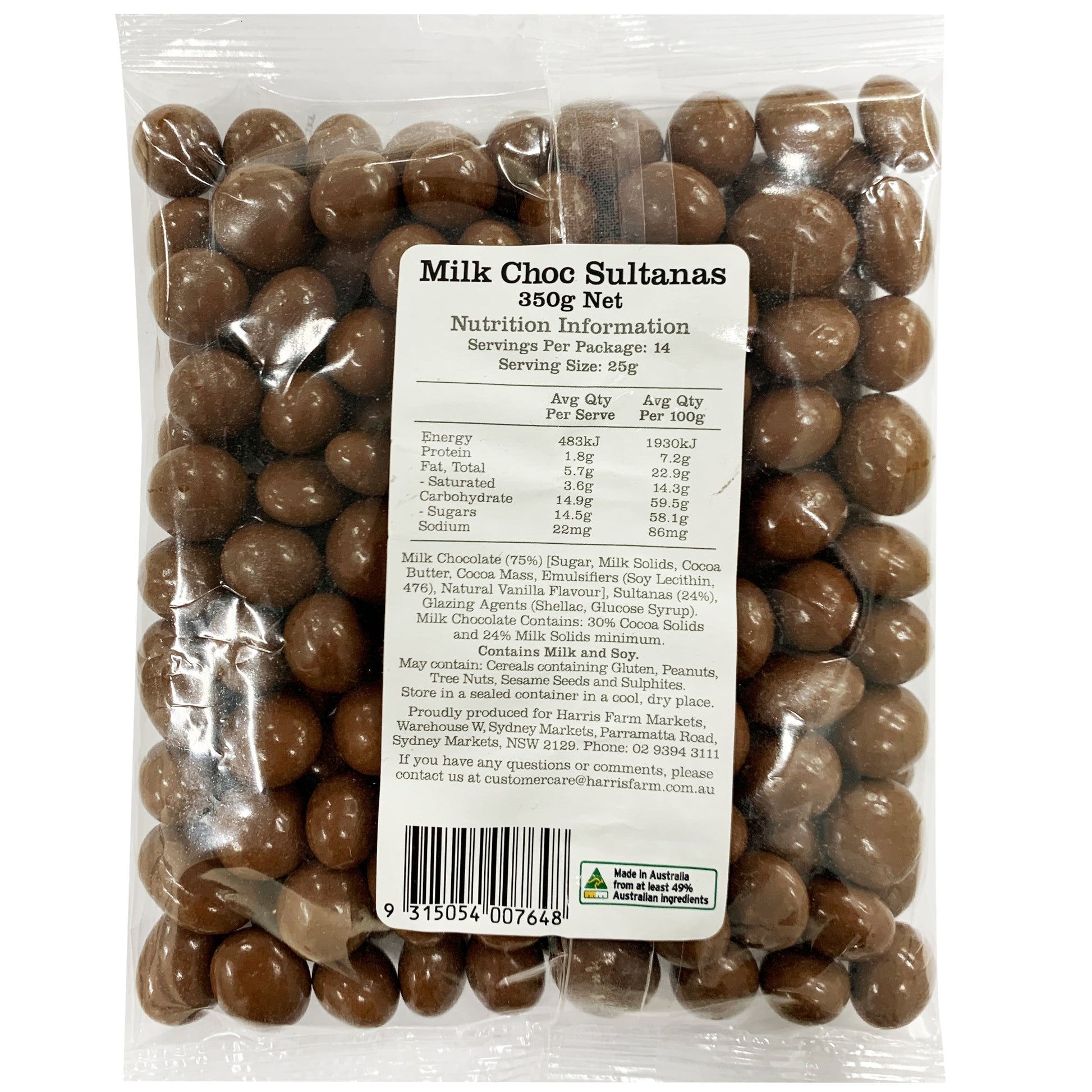 Harris Farm Milk Chocolate Sultanas | Harris Farm Online