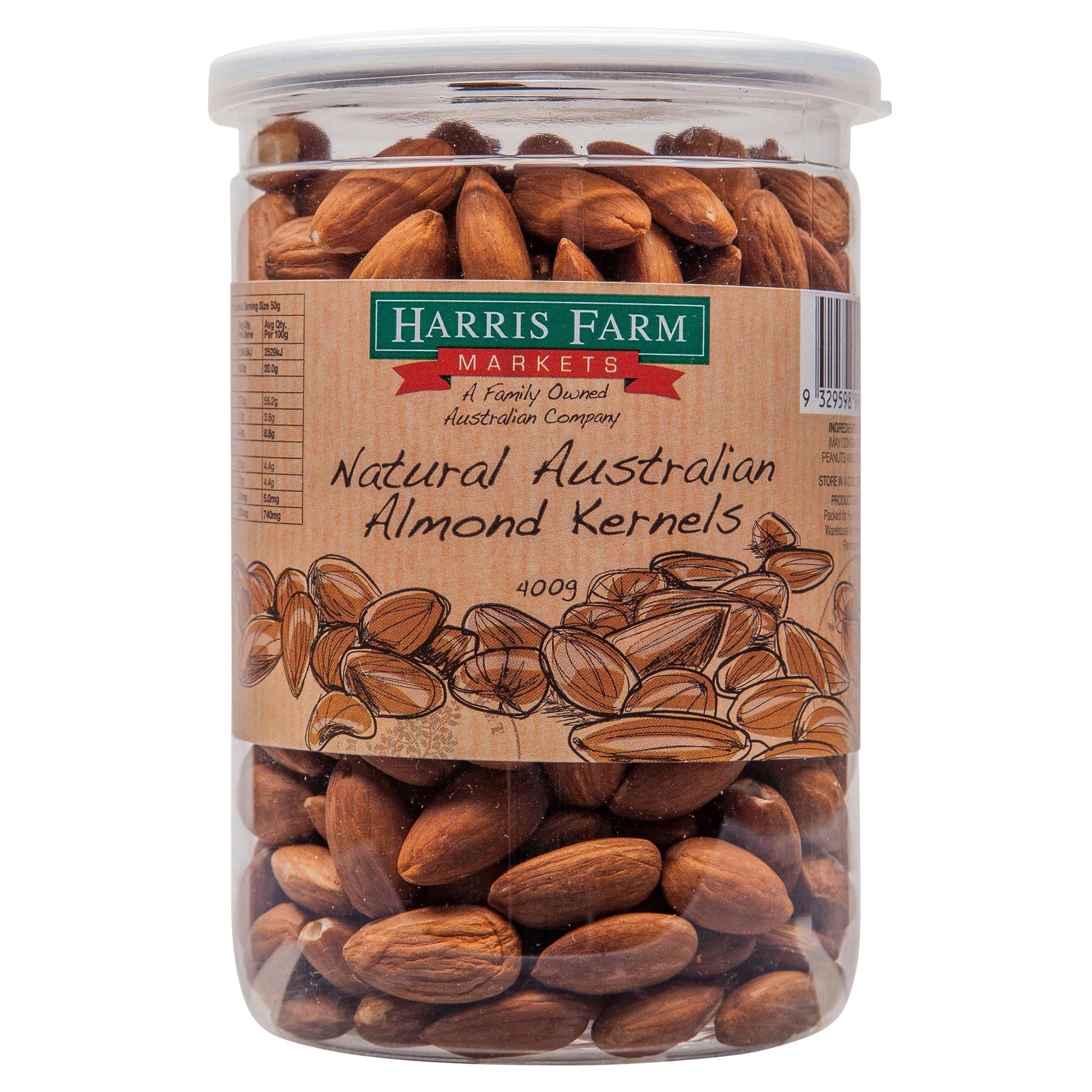 Harris Farm Almonds Raw 400g , Grocery-Nuts - HFM, Harris Farm Markets
 - 1