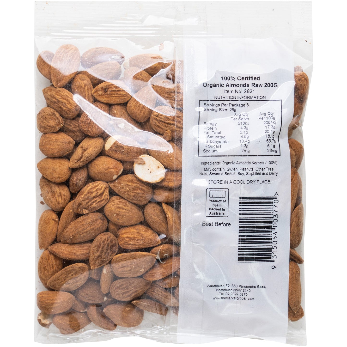 The Market Grocer Almonds Raw Organic | Harris Farm Online