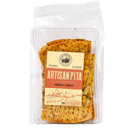 Valley Produce Company Artisan Pita Herb and Garlic 100g