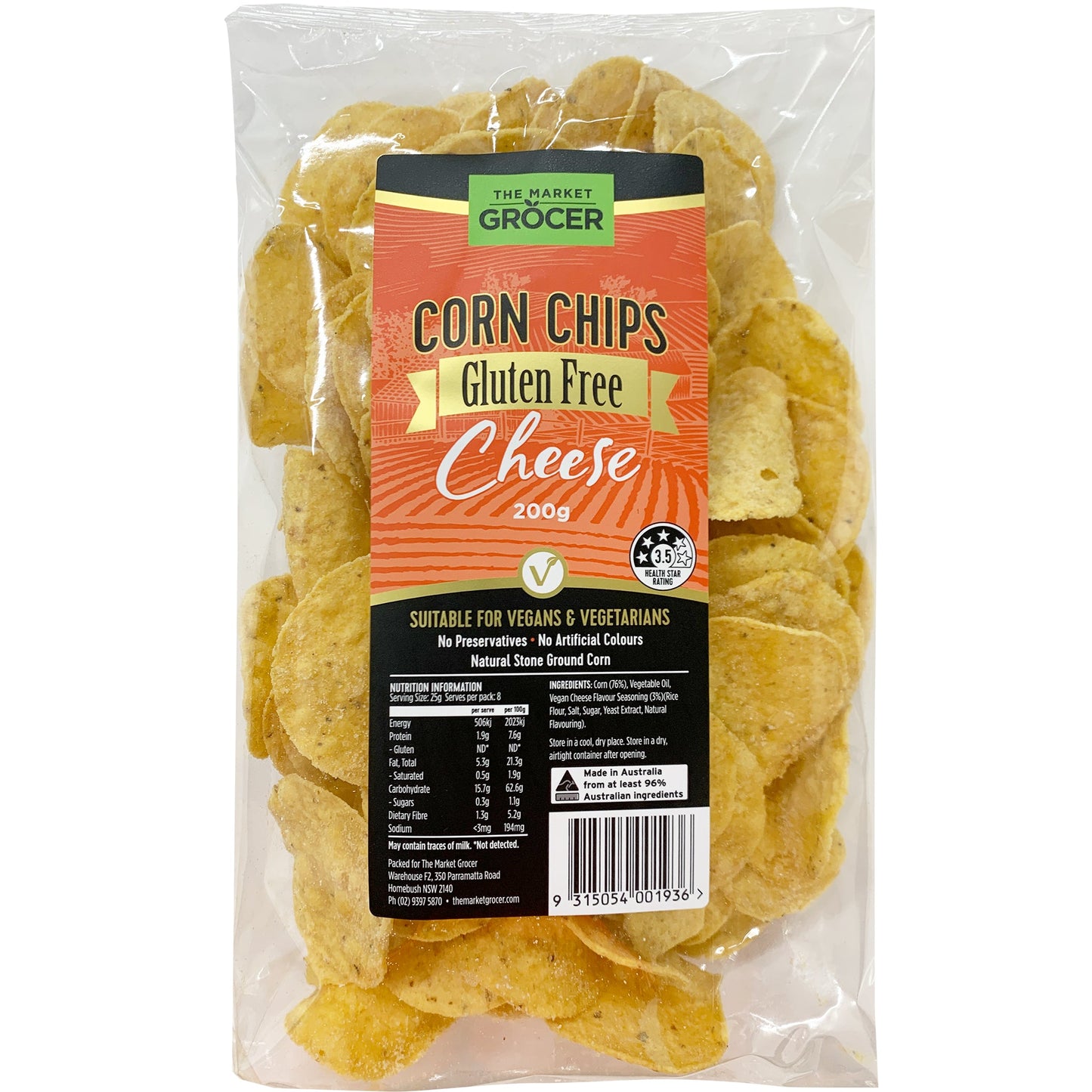 The Market Grocer Corn Chips Vegan Cheese | Harris Farm Online